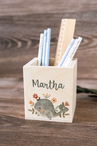 Stiftehalter Wal -personalisiert-
